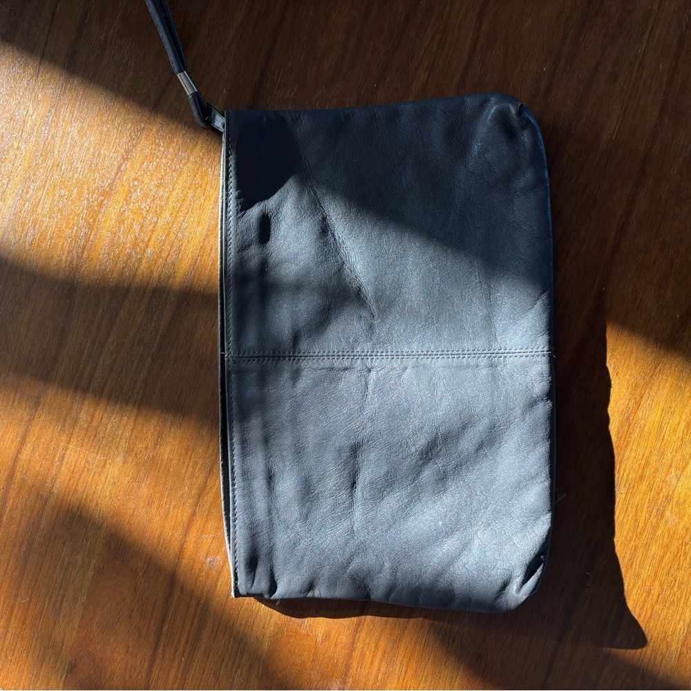 Elegant Grey Vintage Nordstrom Leather Wristlet Clutch 227 - Picture 2 of 5